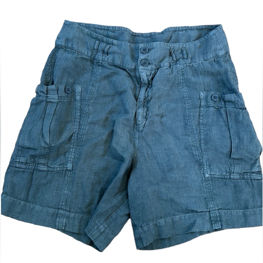 Wrap London Blue High Waist Women Shorts